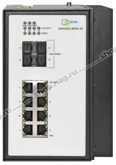 Управляемый промышленный POE коммутатор уровня 2 SNR-S212i-8POE-AC