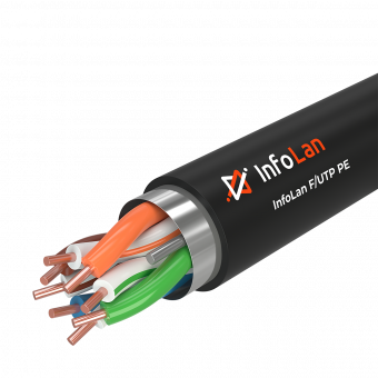 Кабель FTP внешний InfoLan  F/UTP Cat 5e PE 4х2х0,48 Кабель FTP внешний InfoLan  F/UTP Cat 5e PE 4х2х0,48